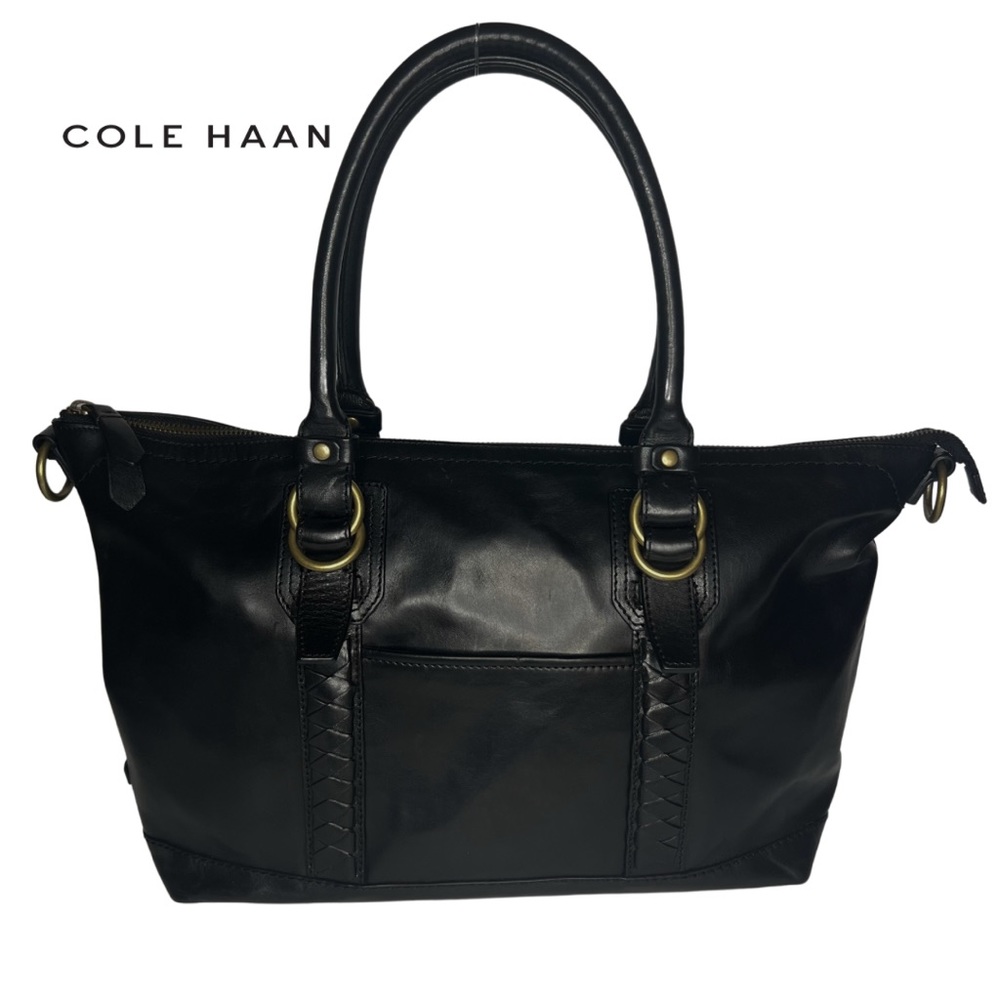 Cole Haan | Large Black Leather Tote with Top Handles